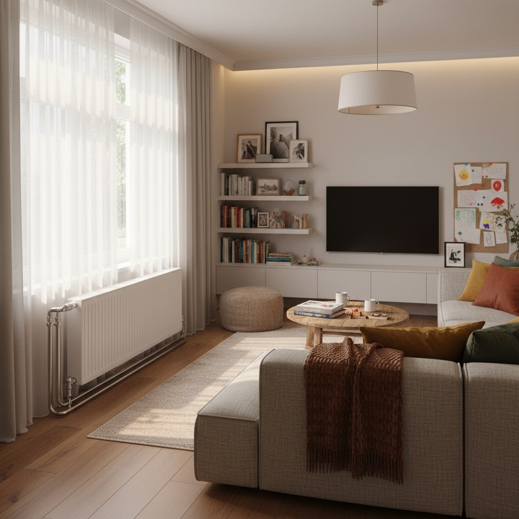 Heating system with radiator installation